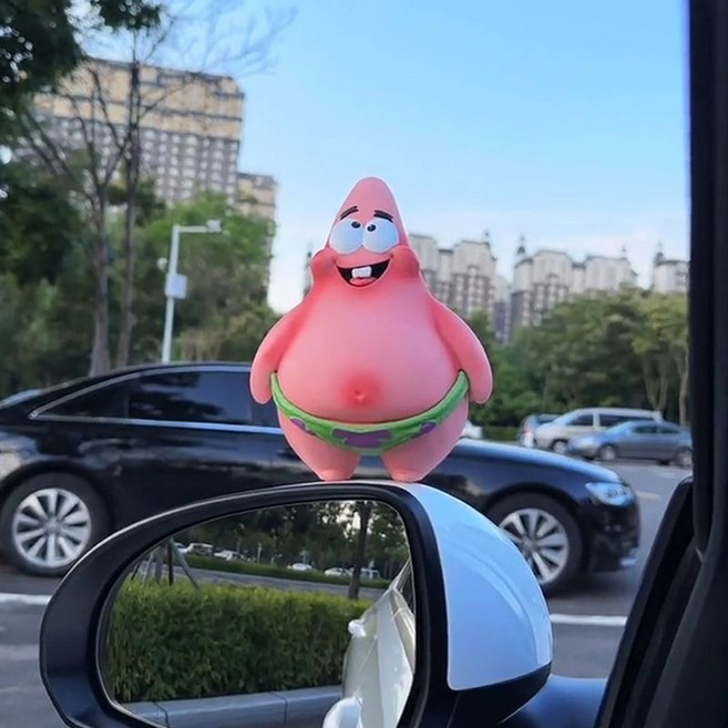 페어리아일랜드 스폰지밥 뚱이 차량용 피규어, 1개, 레드