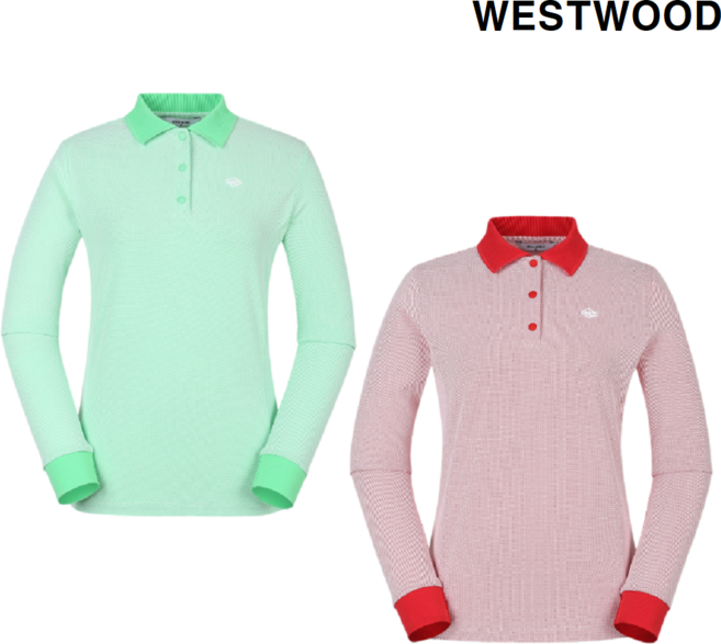 웨스트우드 NC엑스코점 봄 이월 초특가 흡습속건 기능에 자외선 차단 단열 기능이 있어 쾌적하게 착용 가능한 기능성 여성 투톤 폴로티셔츠 O1CTP414
