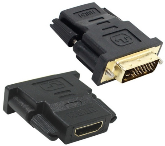 (NEXI) HDMI to DVI-D 듀얼 F/M 변환젠더 NX119 (블랙), 1개