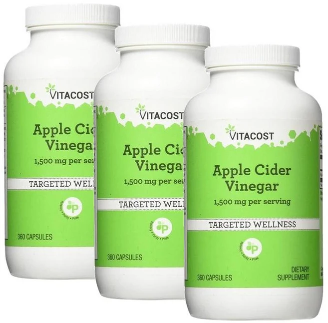 비타코스트 애플사이다비니거 1500mg 캡슐 Vitacost Apple Cider Vinegar, 3개, 360정 - 쿠팡