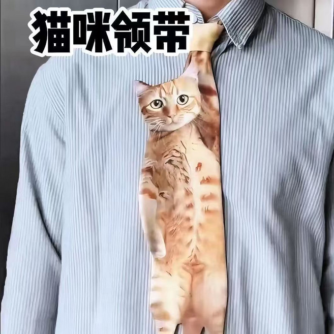 趣味貓咪領帶, 1個, 橘貓領帶