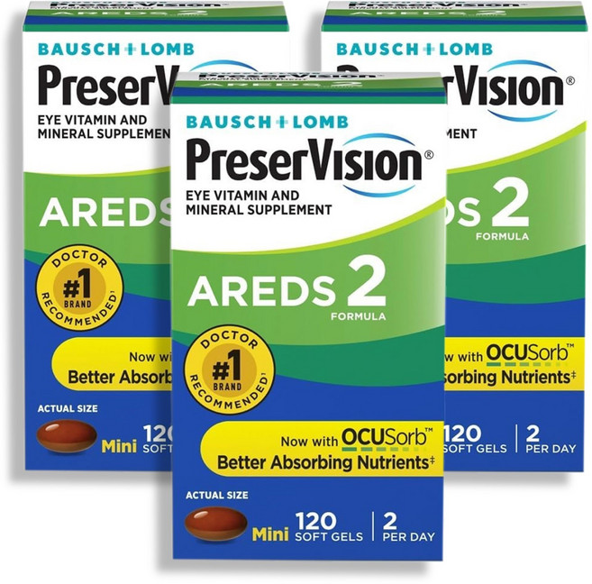 바슈롬 프리저비전 AREDS 2 포뮬러 소프트젤, 3개, 120정