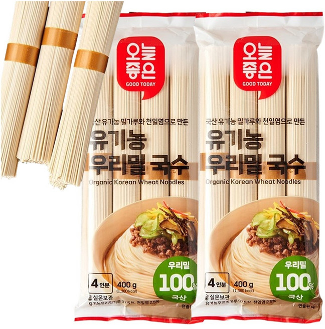 오늘좋은 유기농 우리밀 국수, 2개, 400g