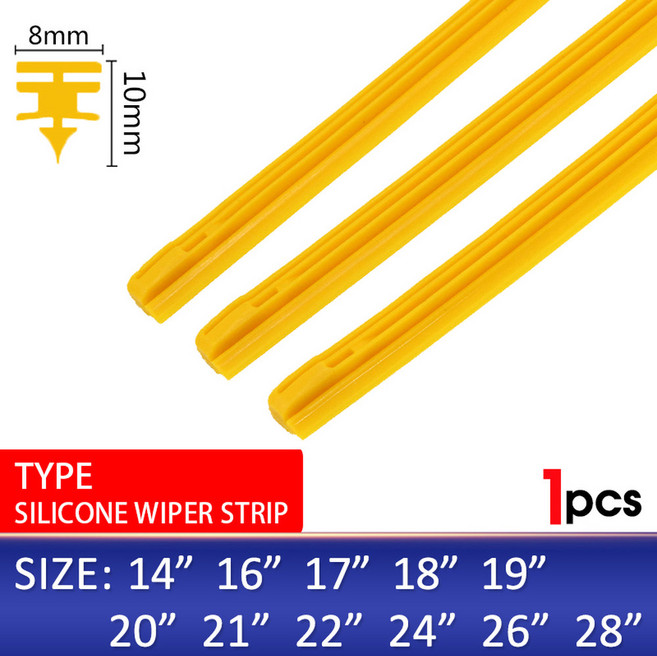 유리 17 와이퍼 19 BEMOST 자동차 18 24 액세서리 16 14 블레이드 26 8mm 실리카 교체 20 28 22 21 스트립 노란색, 1pcs 20 inch 500mm