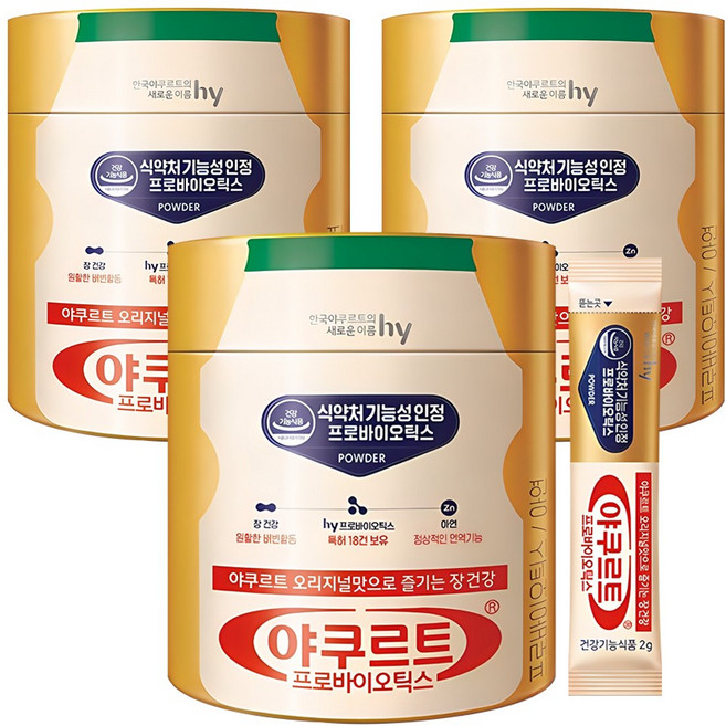 에치와이 야쿠르트 프로바이오틱스 유산균, 120g, 3개