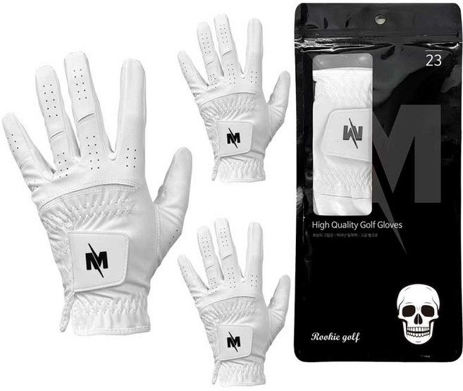 맥시브 고급형 극세사 골프장갑 3p, 화이트, 3개