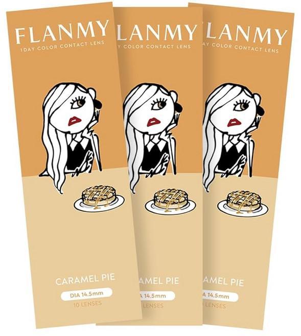 2상자+1상자 무료 컬러콘 프랑미 캐러멜 파이 원데이 FLANMY 1day 학위 도 없음 10장입 3상자 사사키 노조미 -8.00, 1개, 1g