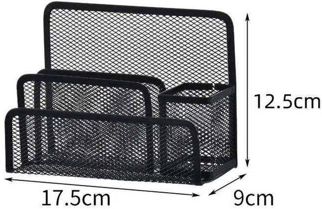 문구류 정리함 노트북 데스크 스탠드 랙 3층 메쉬 거치대 문서 파일 책 사무실 정리 꽂이, 17.5x9x12.5cm