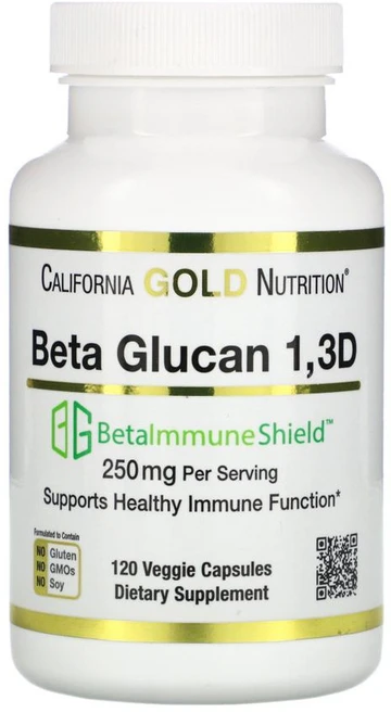 CALIFORNIA GOLD NUTRITION 캘리포니아 골드 뉴트리션 베타글루칸 1-3D 125mg 120정 베지캡슐, 1개 - 쿠팡