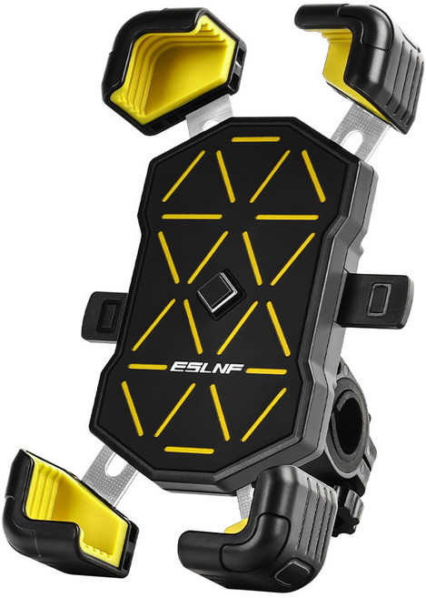 생활진심 원터치 자전거 핸드폰 거치대 7.2인치, 1개, 옐로우