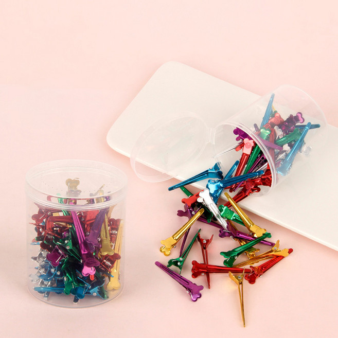 블링모어 미용 핀컬용 헤어클립 미니 고정 집게핀, 1세트, 혼합 색상