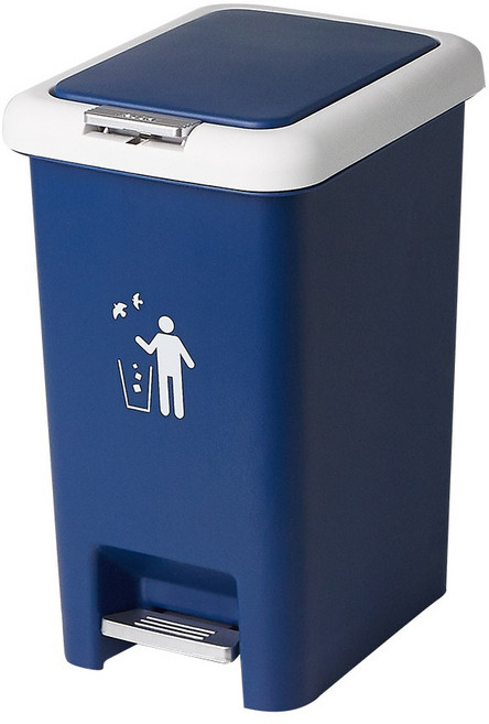 할메이드 다용도 페달 휴지통 10L 20L 대용량 쓰레기통 분리수거함, 10L 네이비, 1개