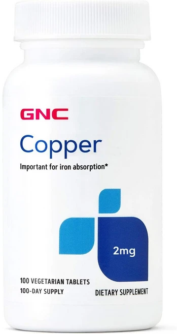지엔씨 쿠퍼 구리 2mg+칼슘 GNC Copper, 1개, 100정 - 쿠팡