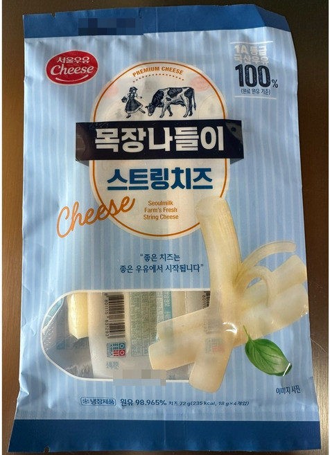 (서울우유) 목장나들이 스트링치즈 72g, 4개입(72g), 1개