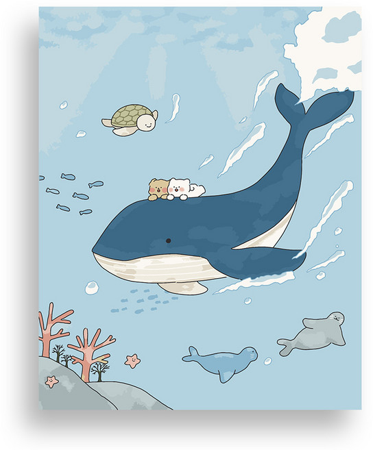 위메이크 페인팅 DIY 명화그리기 세트 바다 속 여행 40x50, 1개