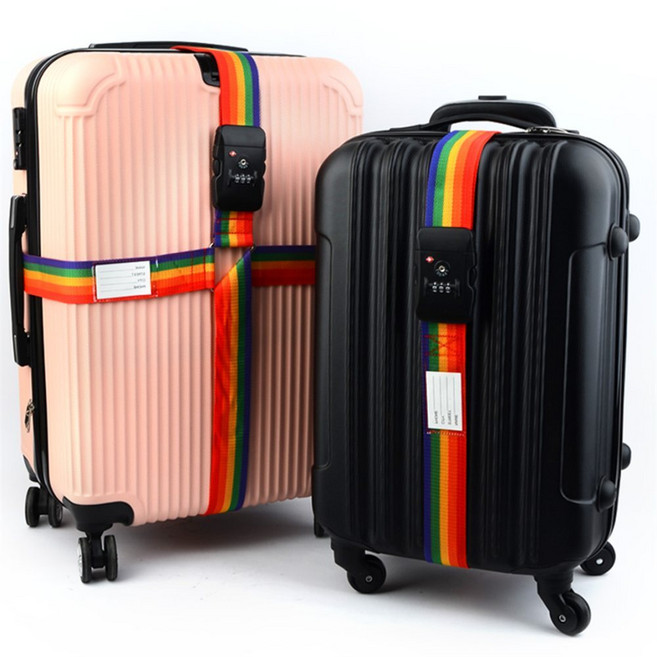 TSA LOCK 번호키형 여행가방 잠금타이 일자형 십자형 잠금벨트 캐리어잠금장치