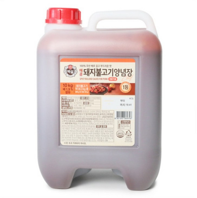 돼지불고기양념(백설 10K) 업소용, 25개, 10kg