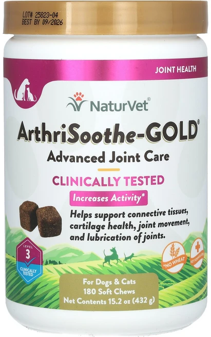 개·고양이 관절 레벨3 180개 432g | NaturVet ArthriSoothe Gold, 개·고양이 관절 레벨3 180개 432g | Natu - 쿠팡