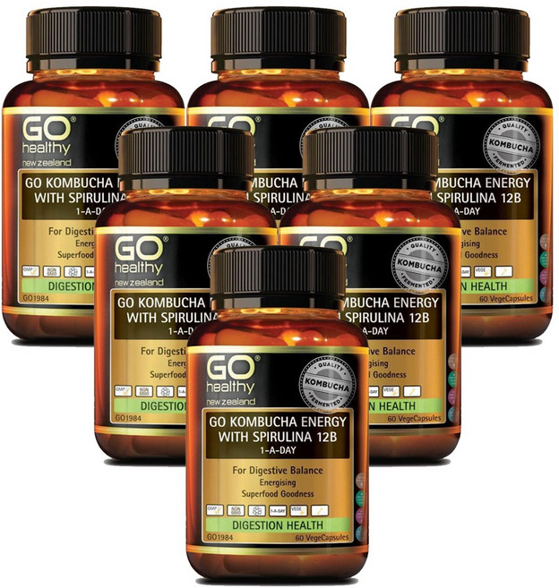 고헬씨(Go Healthy) 고헬씨 콤부차 에너지 + 스피루리나 12B 60 베지캡슐 X 6개, 1세트, 360정