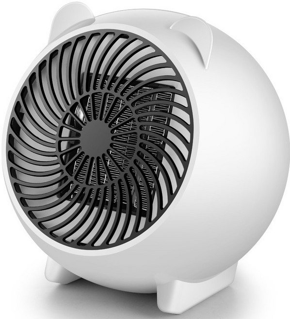 新款可愛卡通迷你暖風機 桌面小型取暖器, 白色, 白色