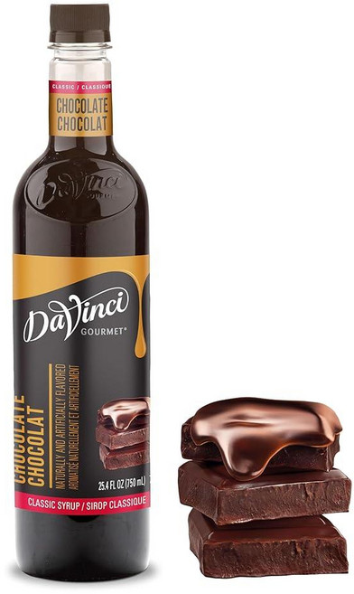 DaVinci Gourmet 클래식 바닐라 시럽 75.4ml(25.4액량 온스) (1팩) 143350, Chocolate, 25.4 Fl Oz (Pack of 1), 750ml, 1개