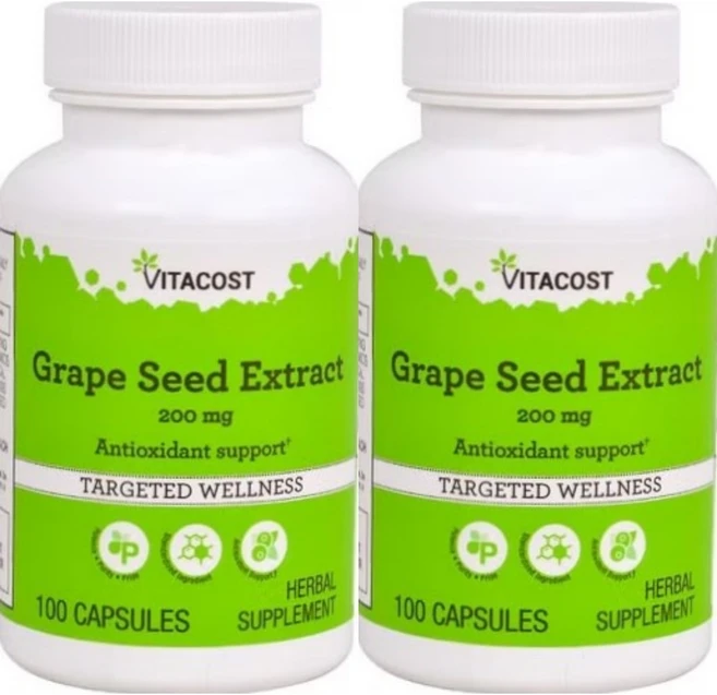 비타코스트 포도씨 추출물 200mg, 2개, 100정 - 쿠팡