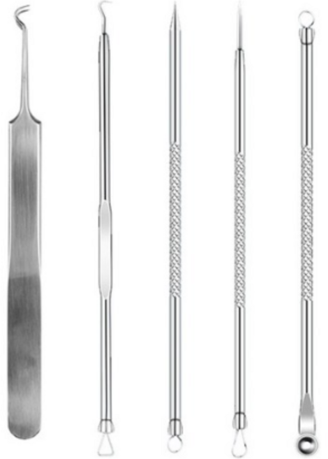 엠디글로벌 피지 압출 블랙헤드 제거기 9종 세트, 혼합색상, 1세트