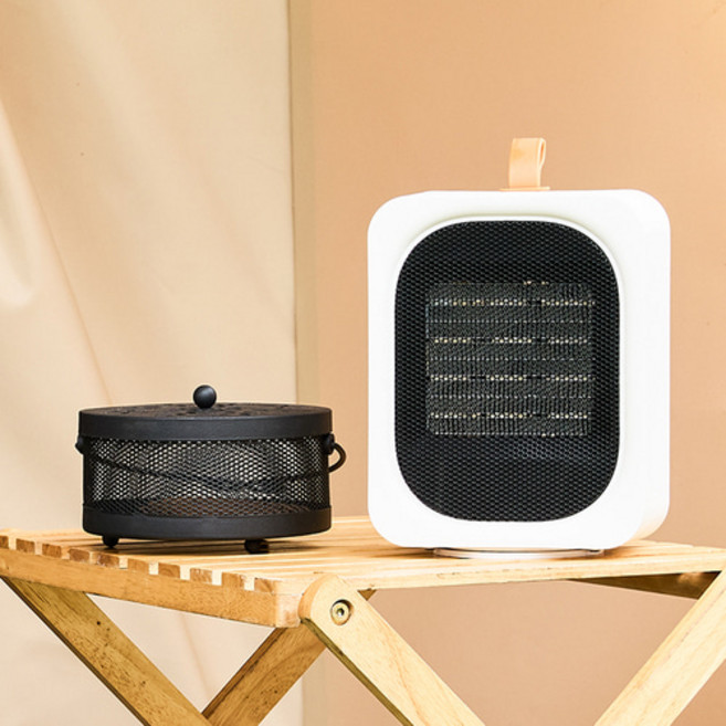 한일 가정용온풍기 전기히터 사무실용 캠핑용 PTC 미니 저소음 온풍기 HEF-1000UE, 화이트