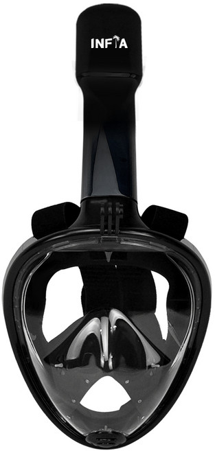 인피아 풀페이스 스노쿨링마스크 스노쿨링 세트, 블랙