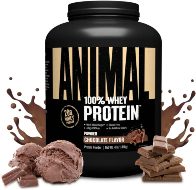 애니멀 100% 웨이 프로틴 파우더 저당 단백질 초코맛, 1개, 1.81kg - 쿠팡