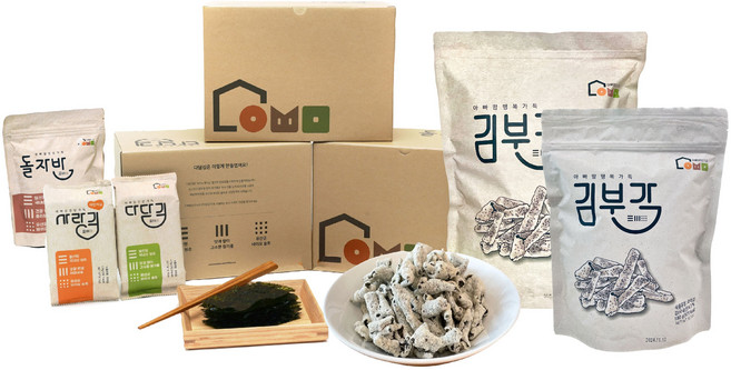 아빠맘연구소 패밀리세트2 (돌자반7봉 사랑김12봉 다담김12봉 김부각2봉), 패밀리세트2BOX, 단품