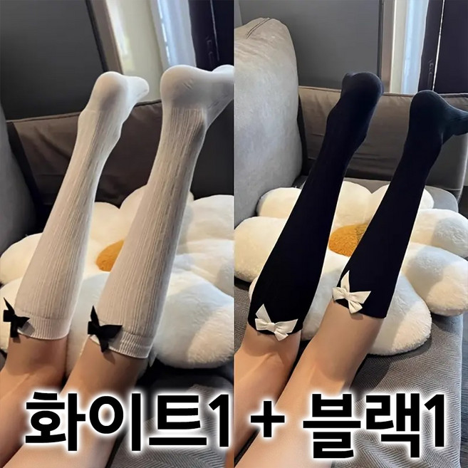 투솜 여성골프니삭스 여자골프양말 여성골프반양말 배색리본니삭스 여자 봄 여름 가을 골프양말 리본장식 리본니삭스 리본반양말 리본골프양, 1개, 화이트+블랙