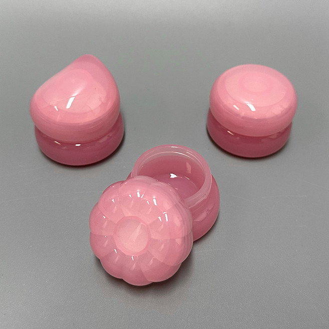포포라운지 미니 크림 용기 화장품 소분 공병 휴대용 핑크 플라스틱통, 1개, 플라워