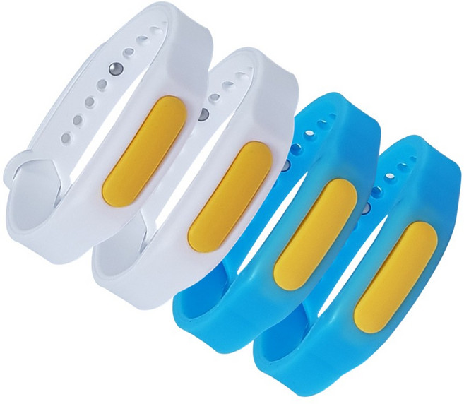 일양약품 바이바이 썸머링 화이트 2개+블루 2개 손목 밴드 모기 기피제 퇴치제, 1세트, 18g