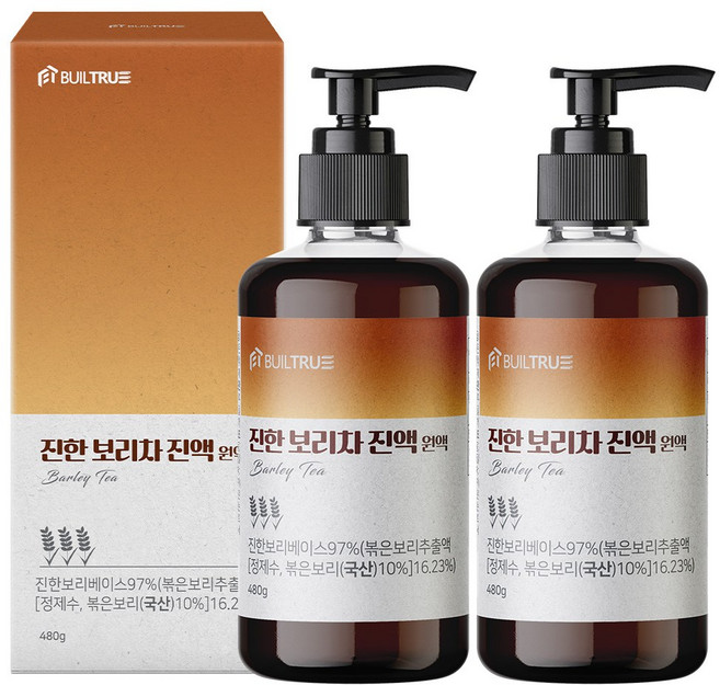 빌트루 진한 보리차 진액 원액 식약처인증 액기스 HACCP 국산 액상, 480g, 2개