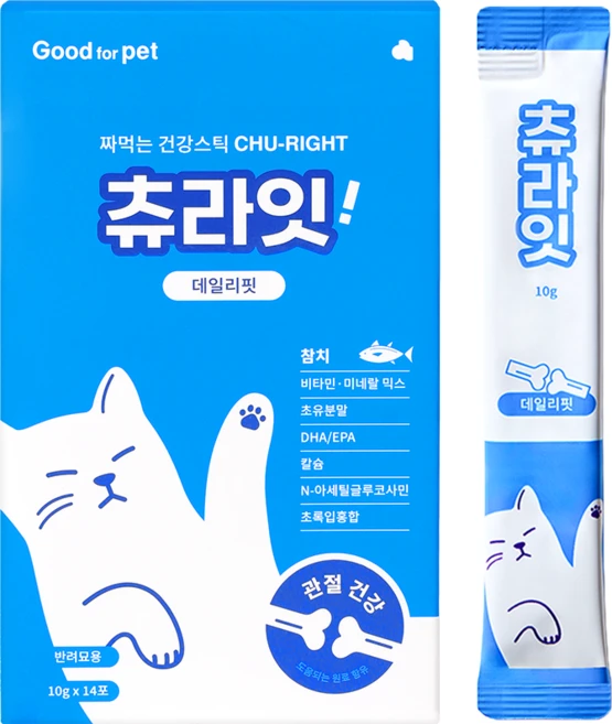굿포펫 츄라잇 고양이 간식 츄르 짜먹는 영양제 종합영양제 눈건강 유리너리 장건강 유산균 국내산, 14개, 10g - 쿠팡