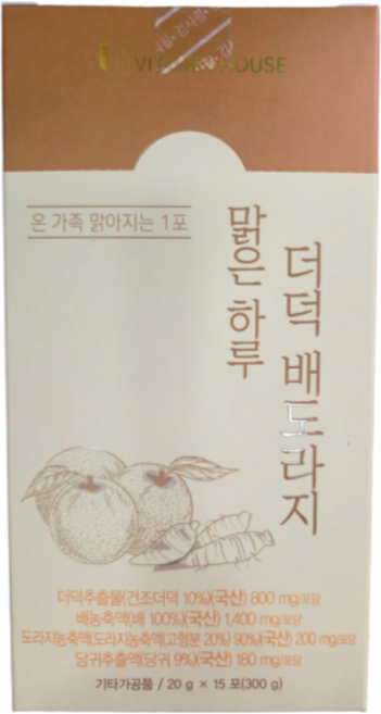 비타민하우스 맑은하루 더덕 배도라지 스틱, 300g, 1개