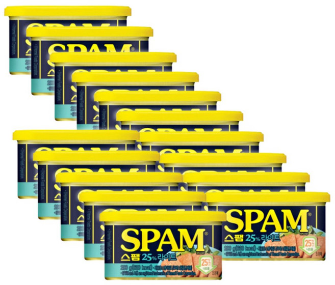 CJ제일제당 스팸 마일드 25 라이트 200g 15개 맛있는간단한