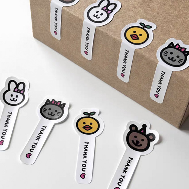 제이엔케이스토어 귀여운 데코 마감 포장 띠 스티커 4종, 64개입