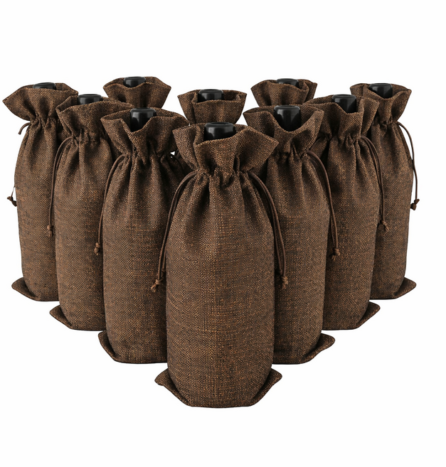 유리병 와인병 스윙병 포장 답례품 선물 포장 와인병 파우치 케이스 10매, 모카10P