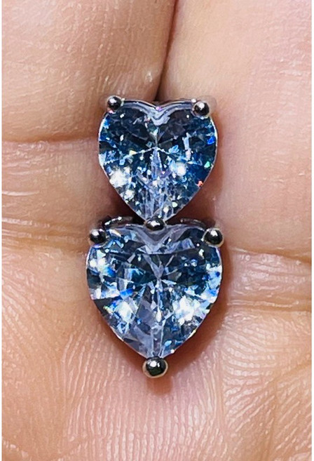 愛心造型肚臍環 不鏽鋼醫用鋼材質 鋯石鑲嵌肚臍釘, 1個