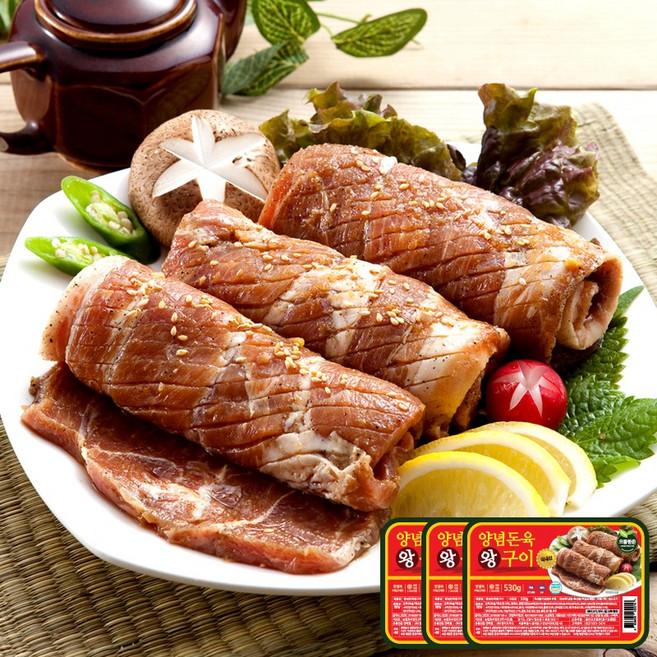 [으뜸한돈] 국내산 양념돈육 돼지 왕구이 530gX3팩, 3개, 530g