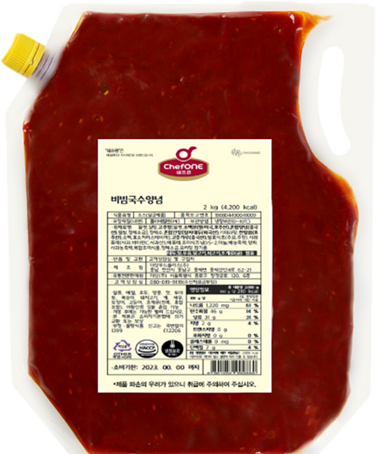 쉐프원 비빔국수 양념 2kg, 2개
