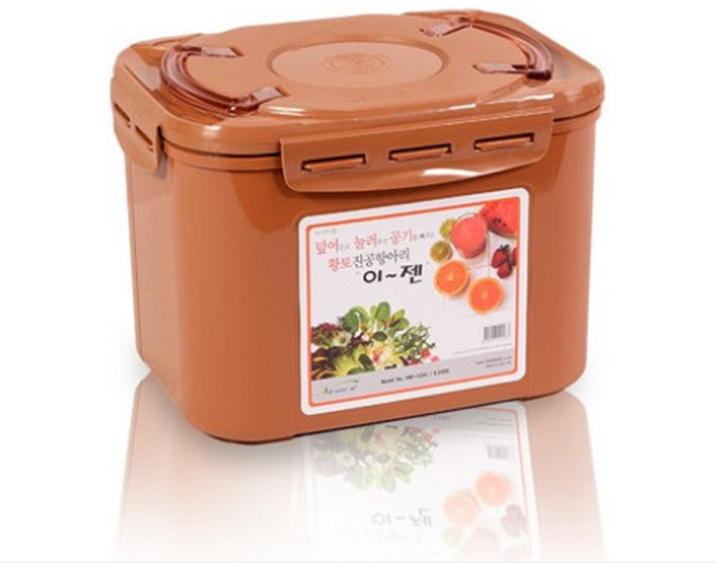 이젠 황토 진공항아리 8.5L 누름판 진공 밀폐용기 김치통 누름독, 1개