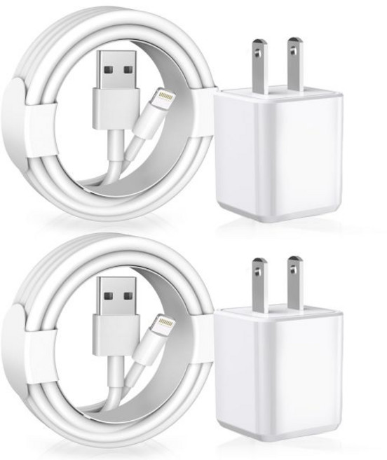 Apple MFi 인증 iPhone 충전기 2팩 라이트닝 케이블 Apple 충전 코드 및 고속 USB 벽 충전기 여행용 블록 플러그 어댑터 iPhone 14131211 Pro1, Apple MFi 인증 iPhone 충전기 2팩 라이트