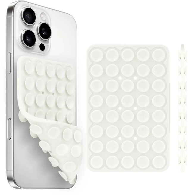 호환 실리콘 흡착식 휴대폰 핸드폰 홀더 다기능 고정 미끄럼 방지 모바일 거치대 양면 탈부착 가능 폰 고무, 20 White