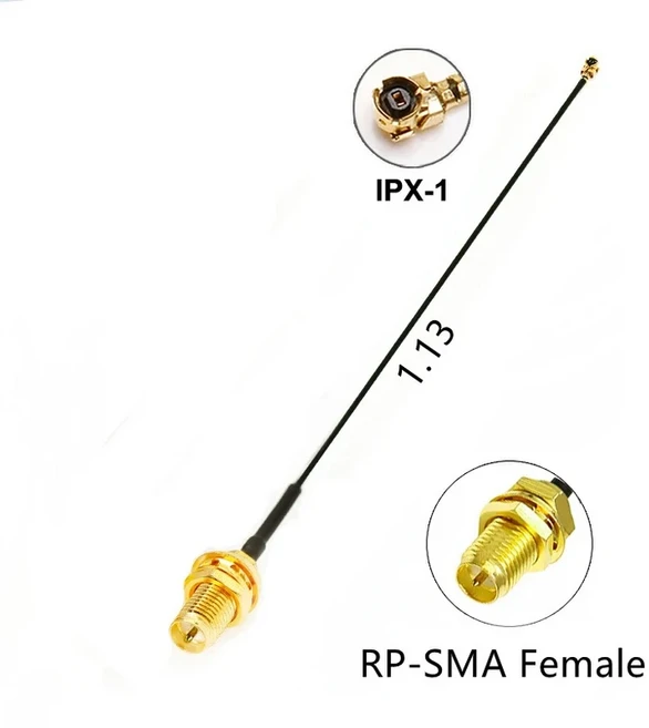 RF 피그테일 케이블 SMA 암-U.FL MHF4 암 IPX1-RP-SMA 커넥터 WiFi 안테나 신호 익스텐션 RG0.81 1.13m, 05 5cm