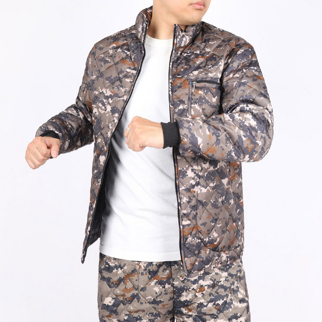 노블진 겨울 방한복세트 깔깔이 세트 작업복 솜바지 누빔자켓 군인 깔깔이