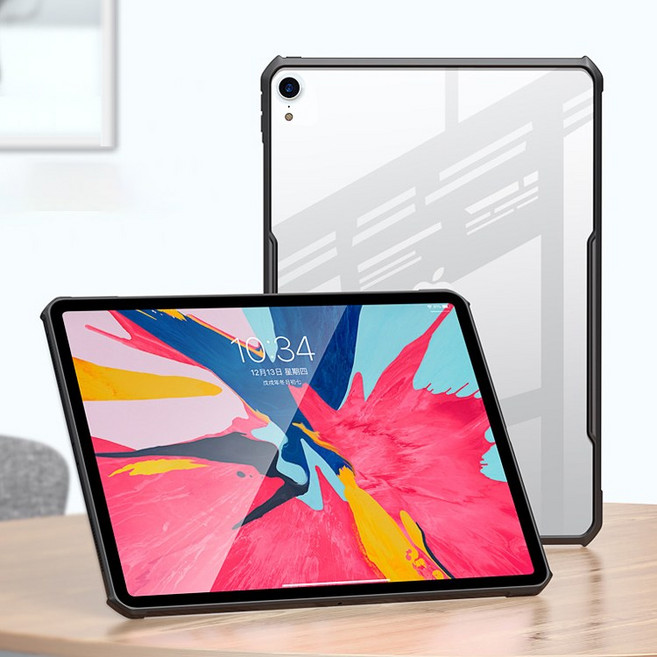 아이패드 프로11인치 1세대 2018년형 호환 에어로 슬림 투명 범퍼 케이스, 1개, 블랙