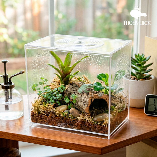 모비딕 히트탱크 에디션 HT-20E 안깨지는 파충류 베타 사육장 습도조절 미니어항, 클리어, 1개